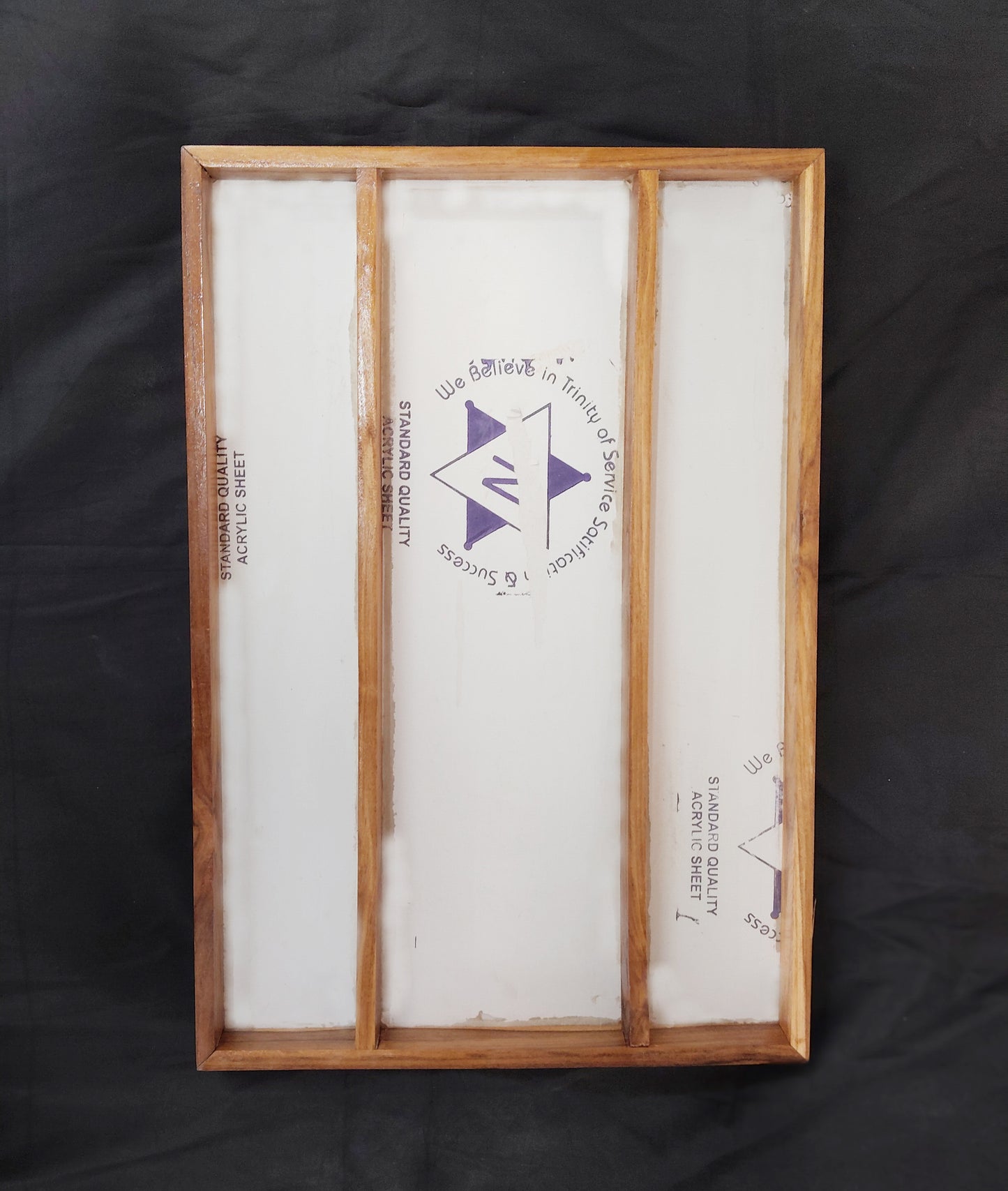 3 Part Teak Wood Floating Frame with Acrylic Base