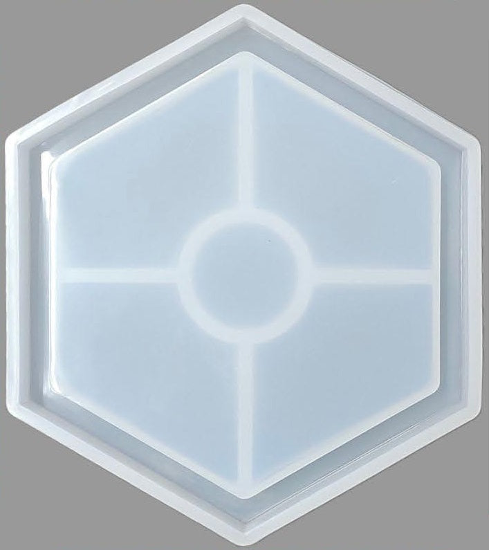 Hexagon Coaster Mould With Boundary