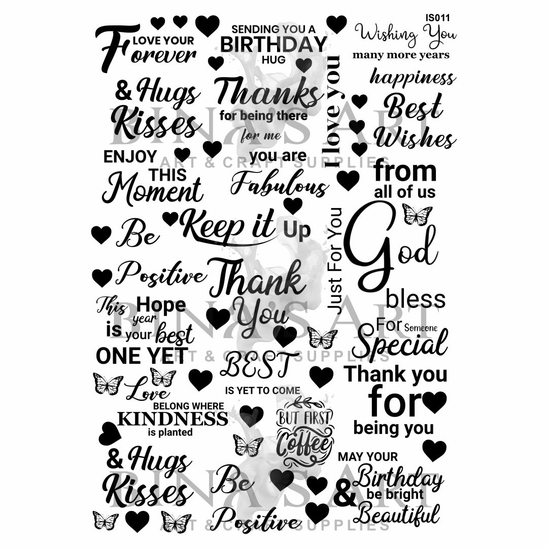Best Wishes & Love Notes (Transparent Sheet)