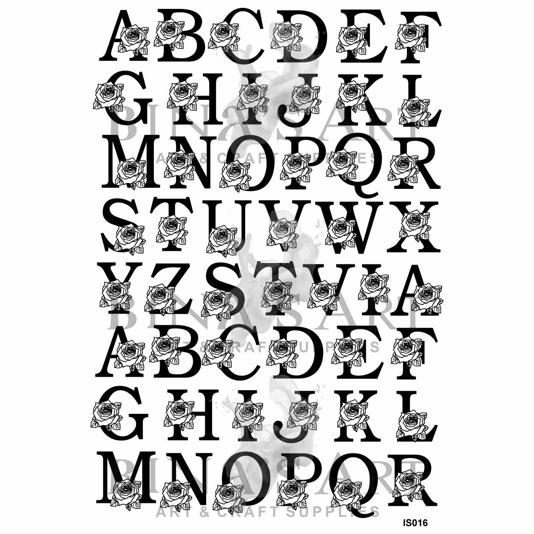 Floral Alphabet Design (Transparent Sheet)