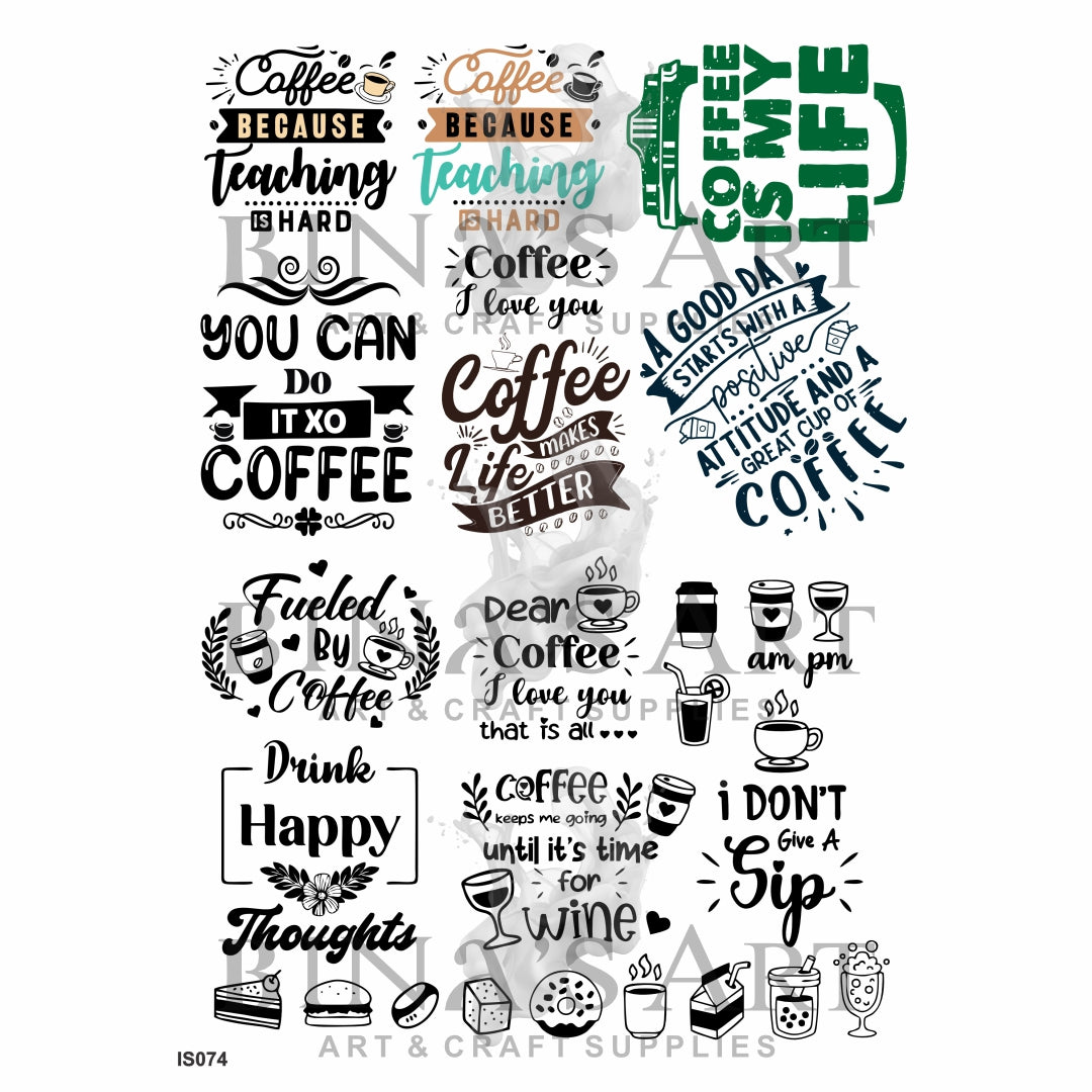 Coffee Theme Insert Sheet (Transparent Sheet)