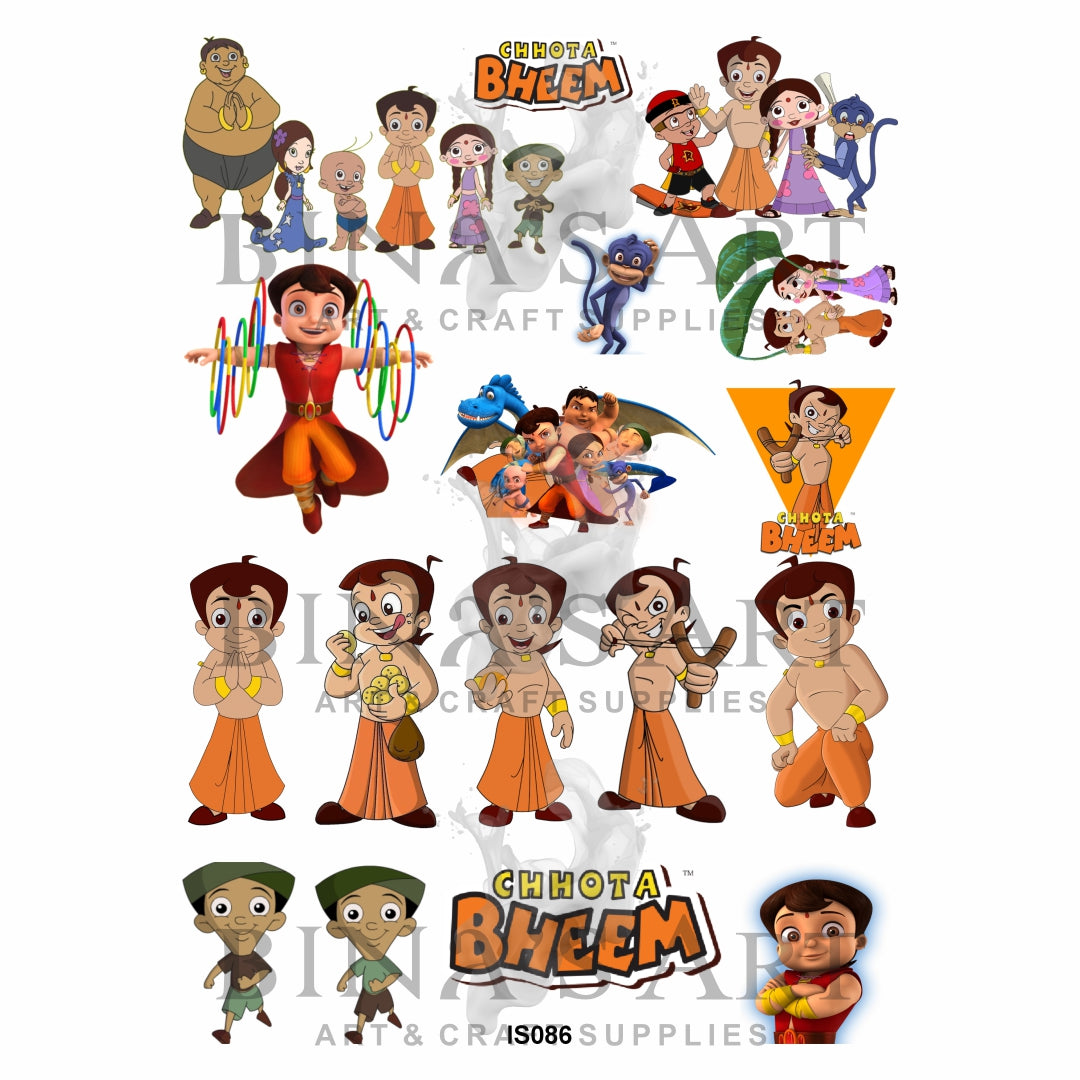 Chhota Bheem Cartoon Insert Sheet (Transparent Sheet)