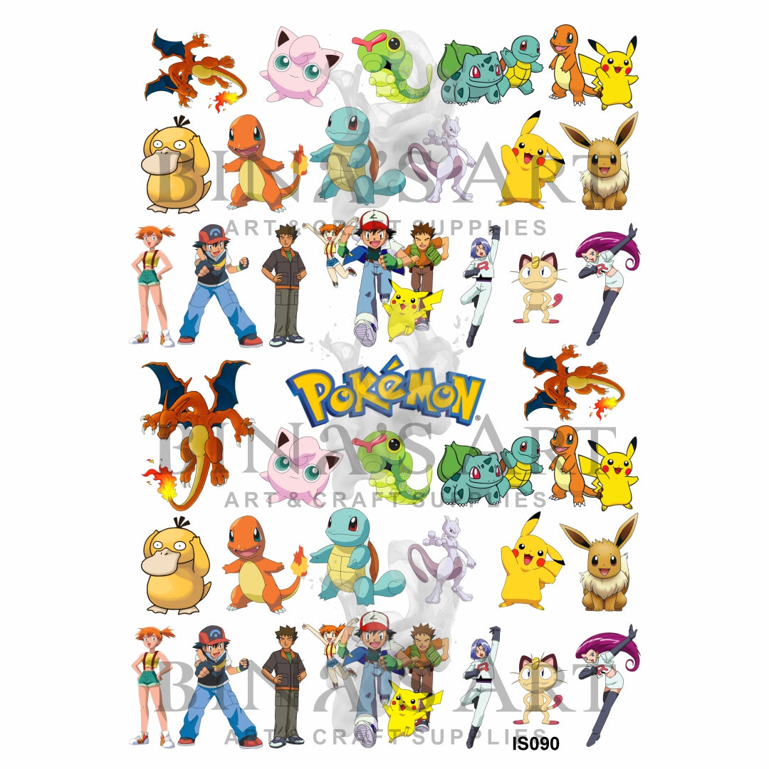 Pokemon Cartoon Insert Sheet (Transparent Sheet)