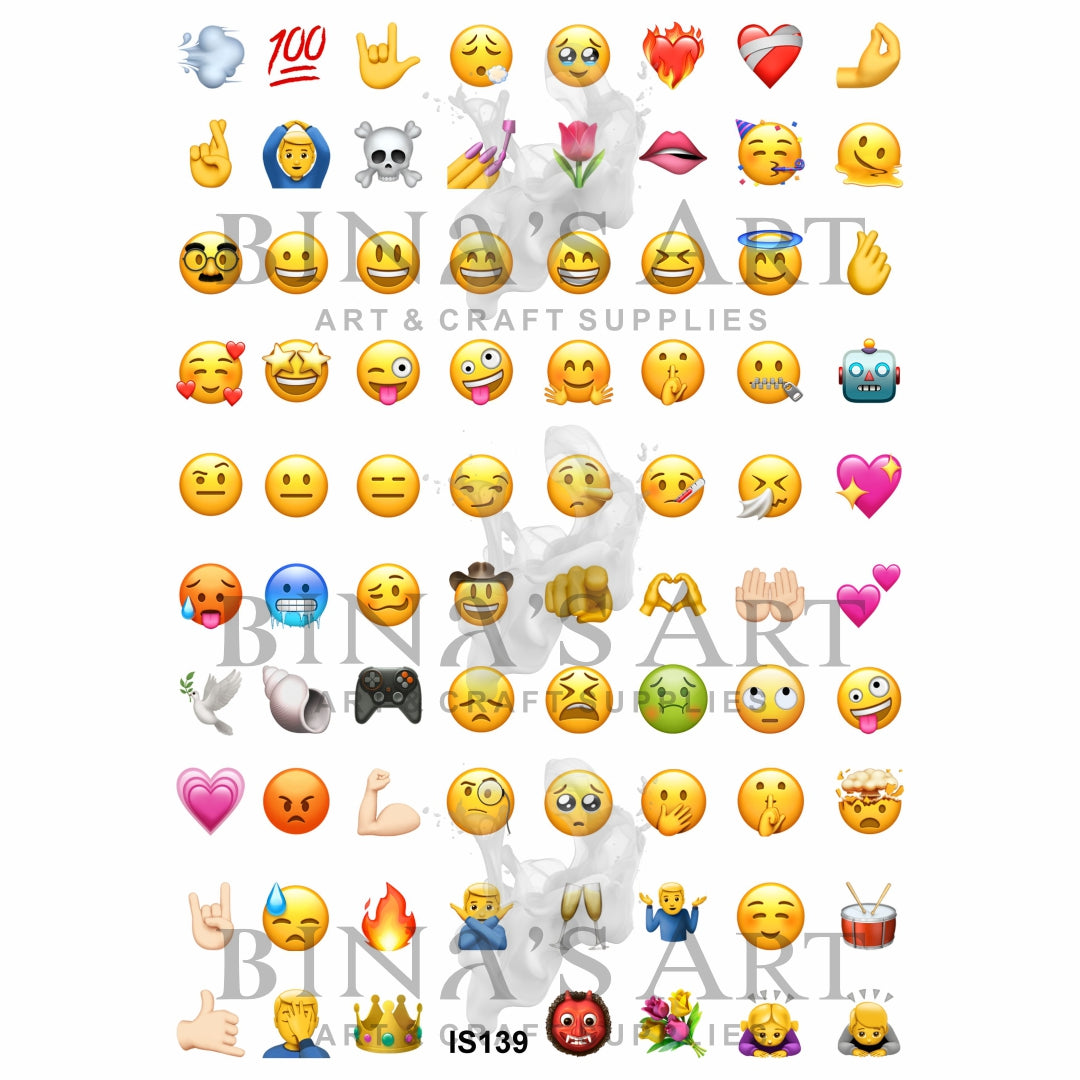 Emoji 0.75 Inch Designs Insert Sheet (Transparent Sheet)