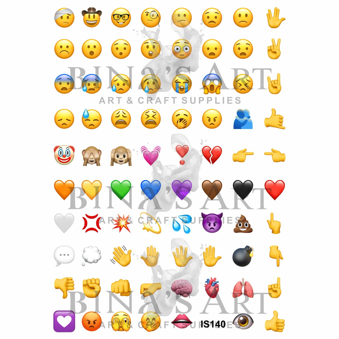 Emoji 0.75 Inch Designs Insert Sheet (Transparent Sheet)