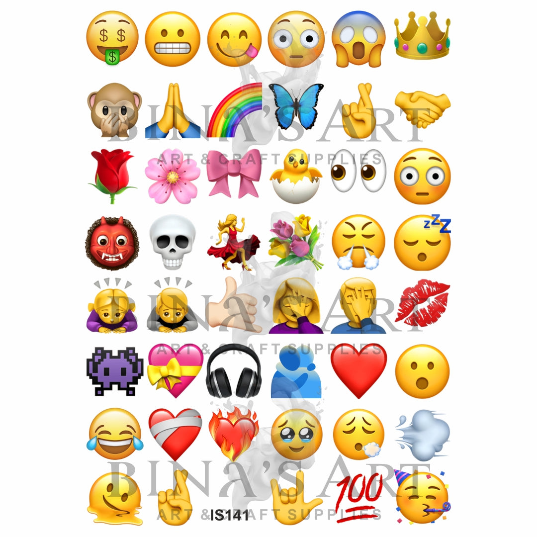 Emoji 1.25 Inch Designs Insert Sheet (Transparent Sheet)
