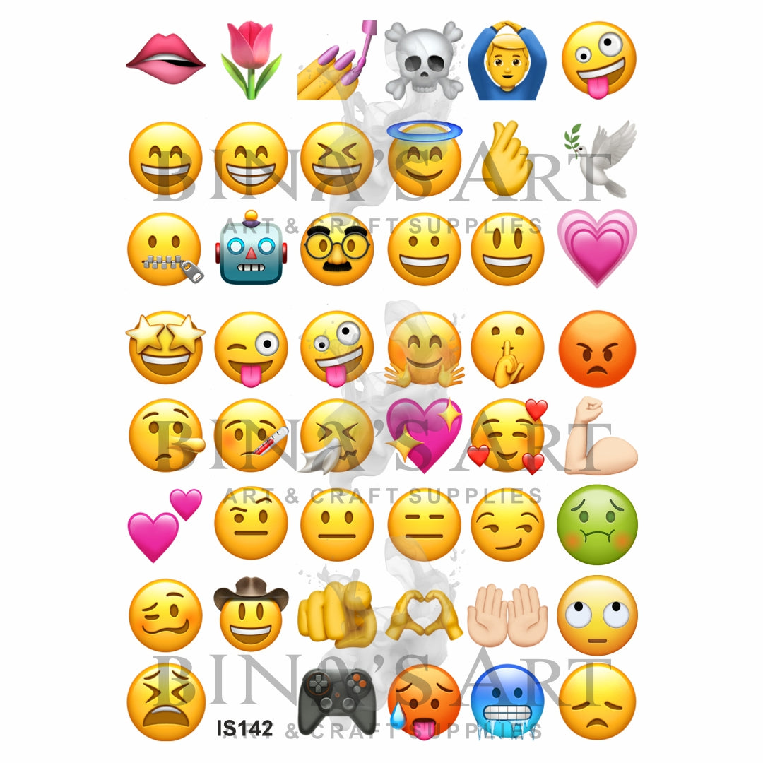 Emoji 1.25 Inch Designs Insert Sheet (Transparent Sheet)