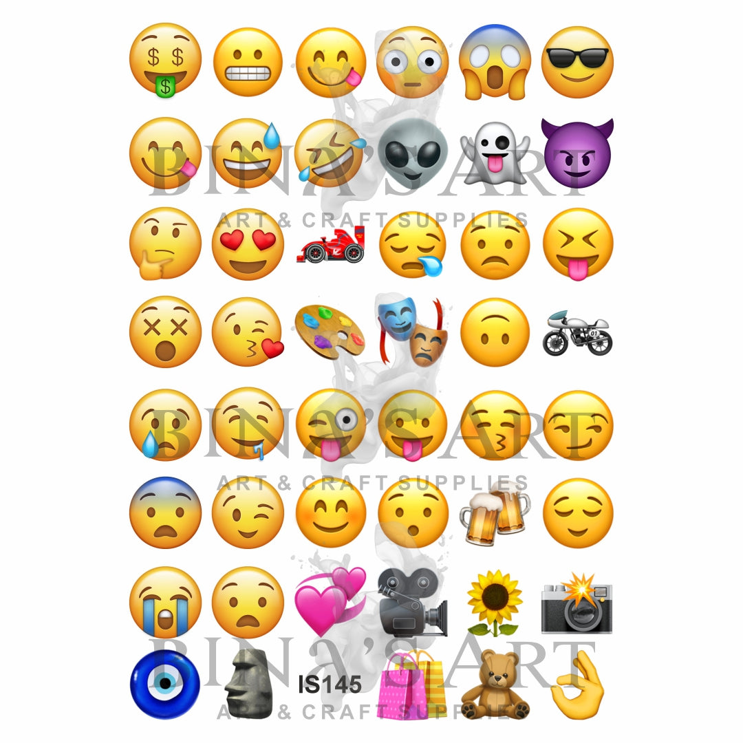 Emoji 1.25 Inch Designs Insert Sheet (Transparent Sheet)
