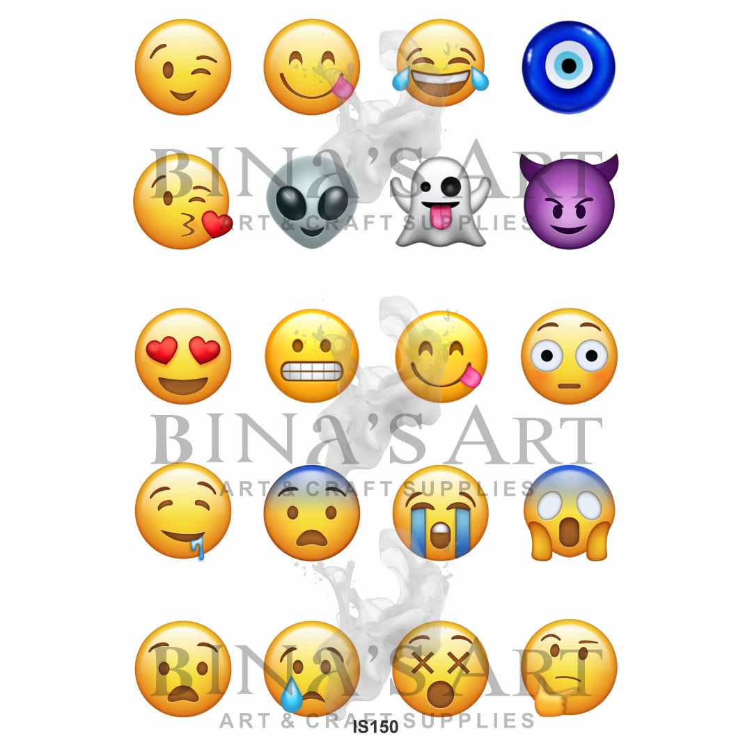 Emoji 1.5 Inch Designs Insert Sheet (Transparent Sheet)