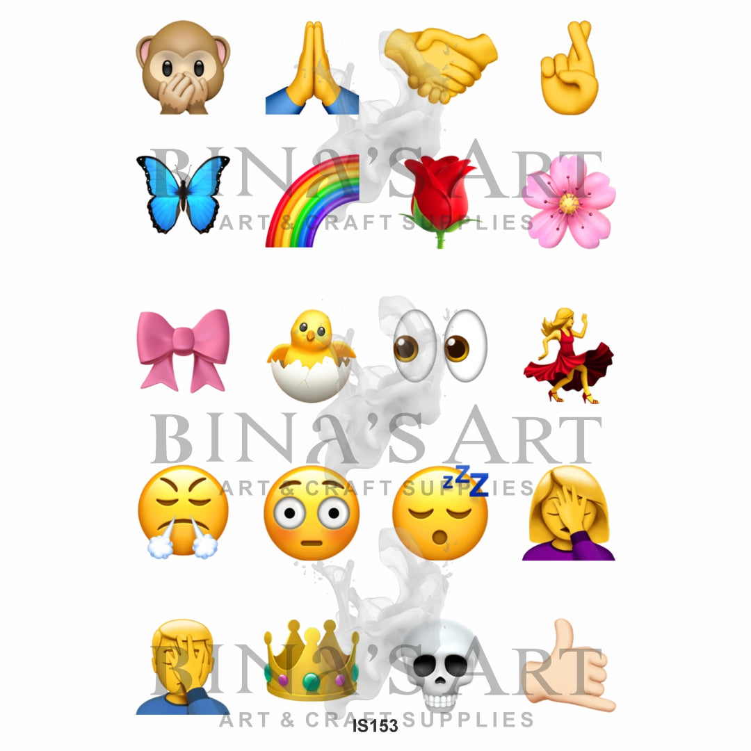 Emoji 1.5 Inch Designs Insert Sheet (Transparent Sheet)