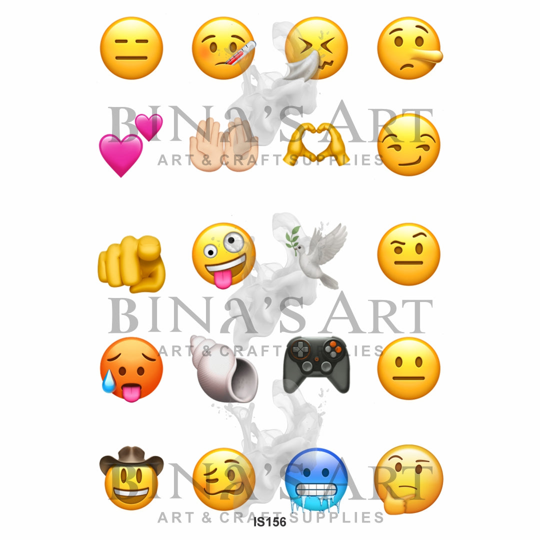 Emoji 1.5 Inch Designs Insert Sheet (Transparent Sheet)