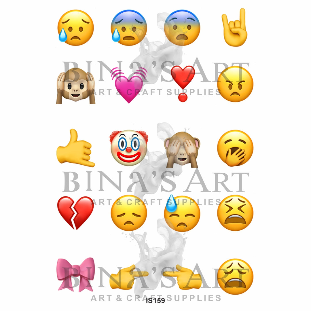 Emoji 1.5 Inch Designs Insert Sheet (Transparent Sheet)