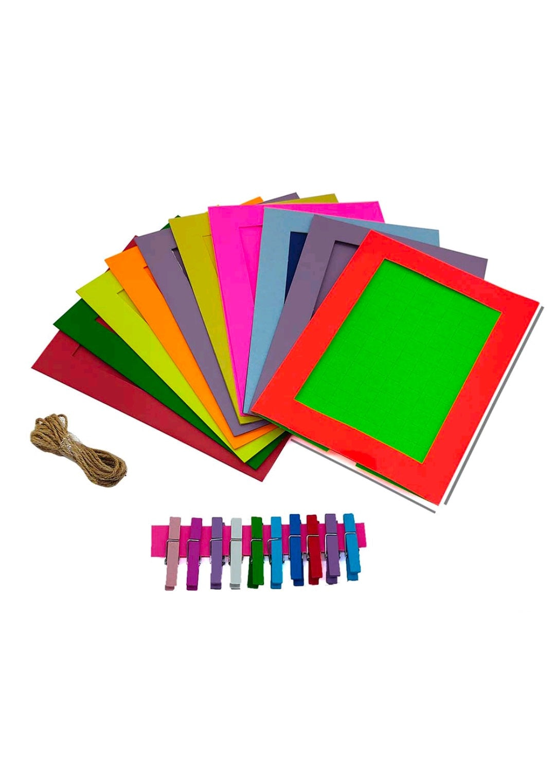 Hanging Photo Frame Kit Small 10 Pc In Multi Color (3.75x4.75 Inch)