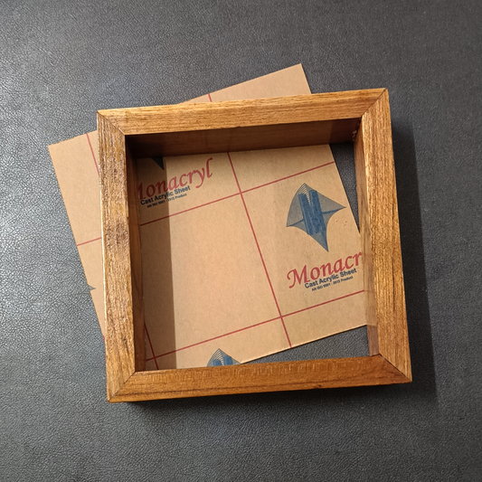 Teak Wood Frame With Acrylic Base