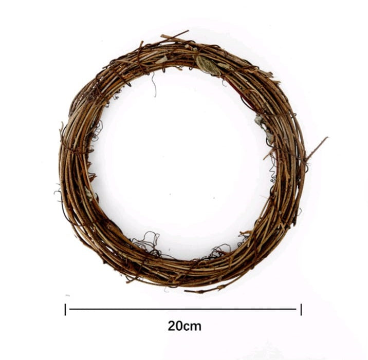 Ring Wreath Rattan Wicker Natural Brown DIY (20 CM)