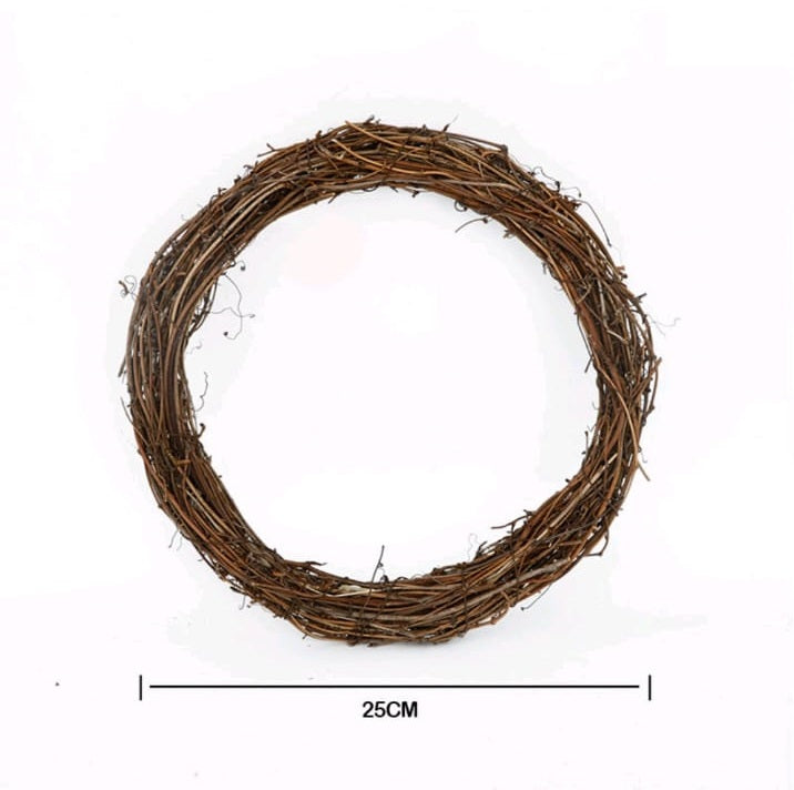 Ring Wreath Rattan Wicker Natural Brown DIY (25 CM)