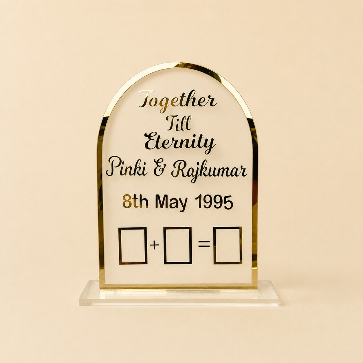 Dome Couple Finger Print Acrylic Frame with Stand