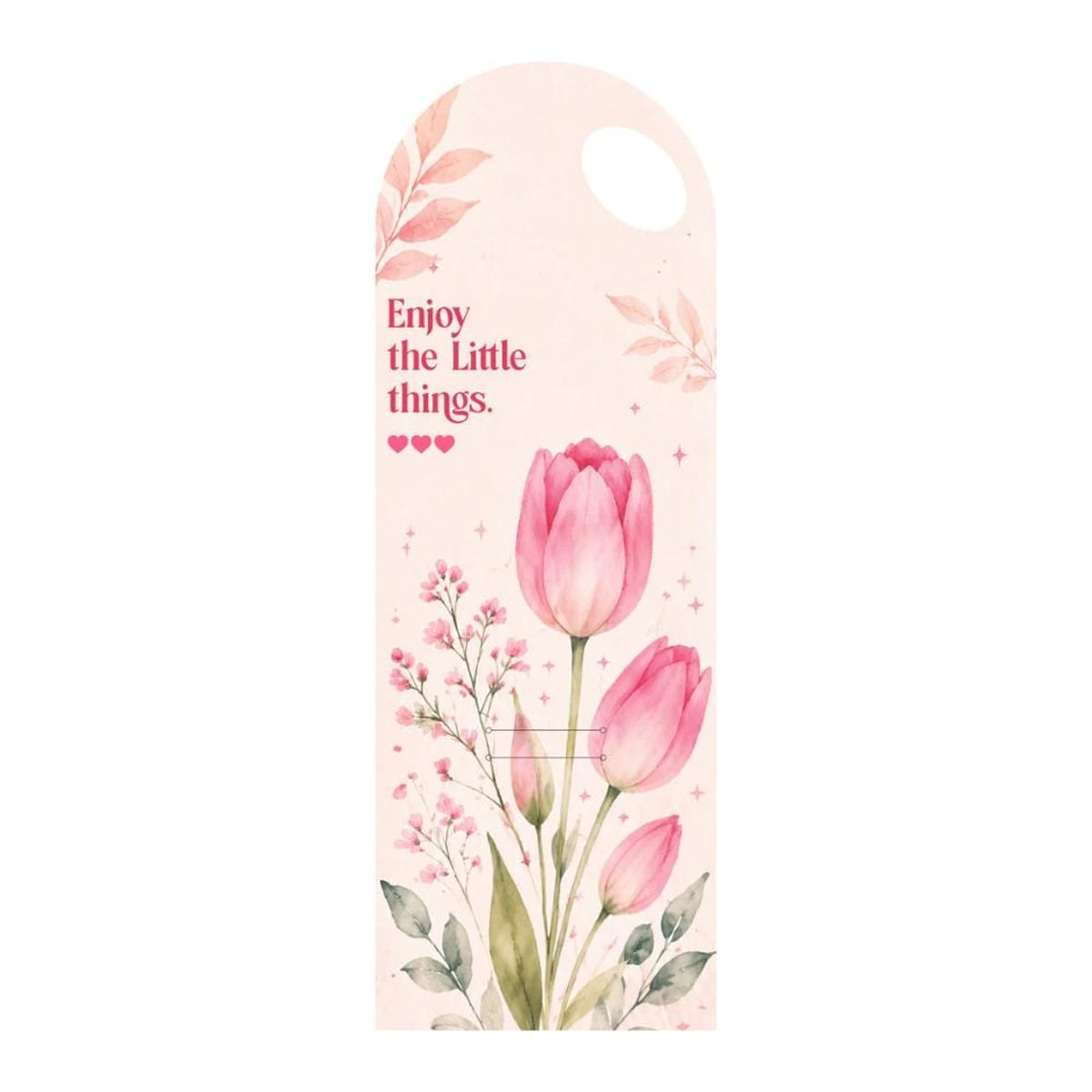 Pink Tulip Bouquet Card with Handle β Enjoy the Little Things β 5 Pcs β product image
