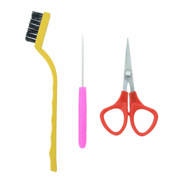 3-Piece Pipe Cleaner Crafting Tool Kit ā Includes Wire Fluffing Brush, Precision Awl, and Craft Scissors for Shaping, Blending, and Cutting Chenille Stems