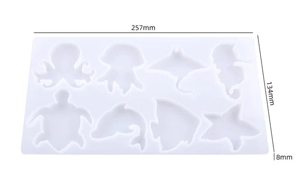 8-Cavity Marine Animal Pendant Silicone Mould