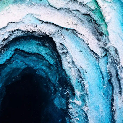 Handmade Blue Ocean Tunnel Wall Art with Boat Detail – detail view