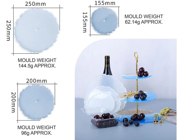 3 Tier Agate Cake Stand Mould