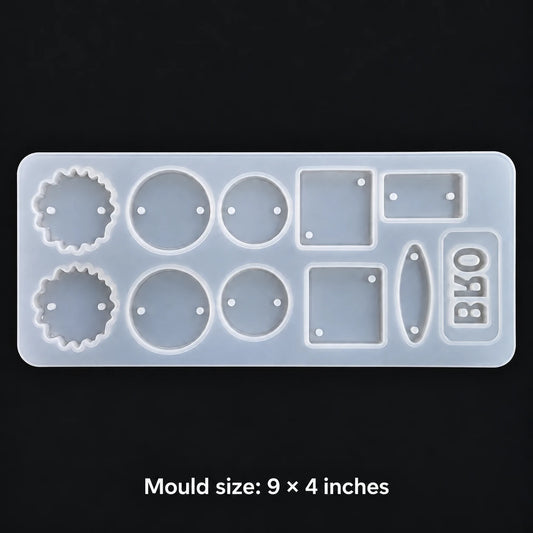 11 Cavity Bro Rakhi & Bracelet Silicone Resin Mould — white silicone mould; mould size 9 × 4 inches
