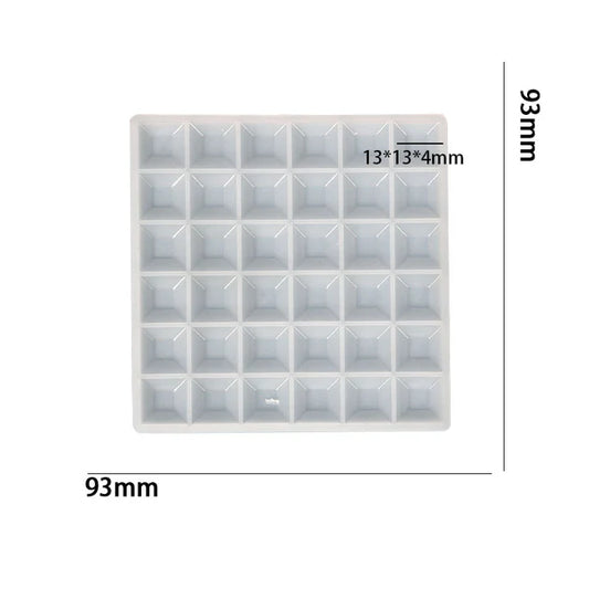 36 Cavity Square Diamond Mosaic Mould For Recasting & Lippan Art 