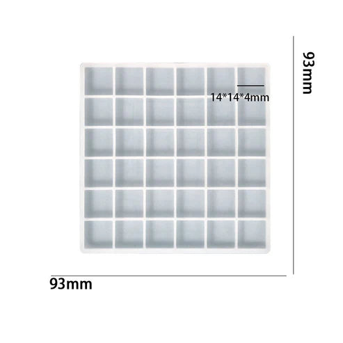 36  Cavity Square Mosaic Mould For Recasting & Lippan Art