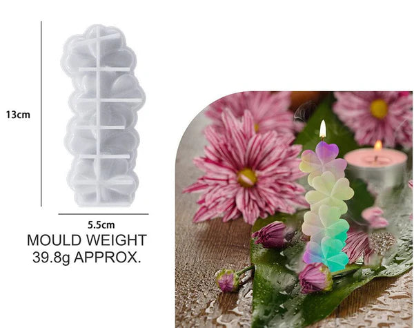 4 Leaf Flower Candle Mould