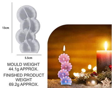 4 Daisy Flower Candle Mould