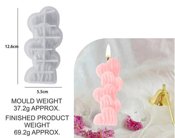 5 Striped Love Candle Mould