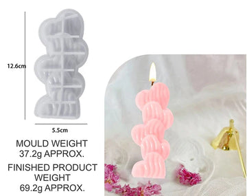 5 Striped Love Candle Mould