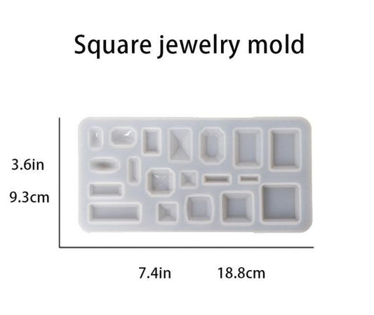 19 Cavity Square & Rectangle Gemstone Mould