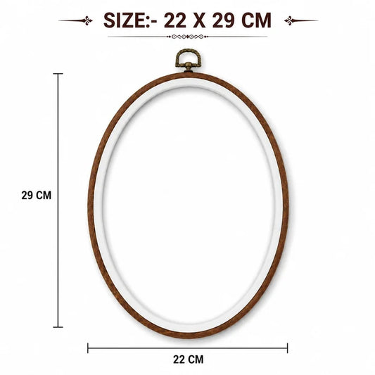 Extra Large Oval Embroidery Hoop Frame with Wood-Look Finish for Hand Embroidery, Cross Stitch & Needlework