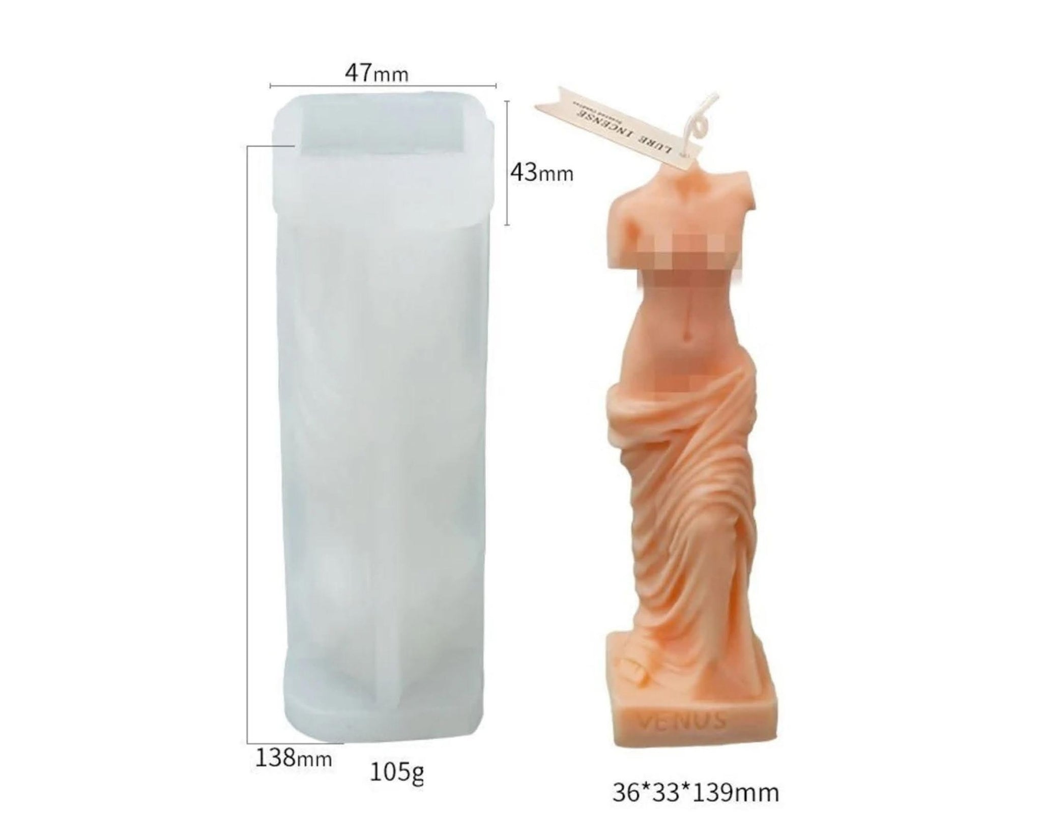 3D Venus Goddess Candle Mould