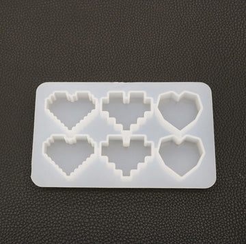 6 IN 1 Pixel Heart Pendant Mould