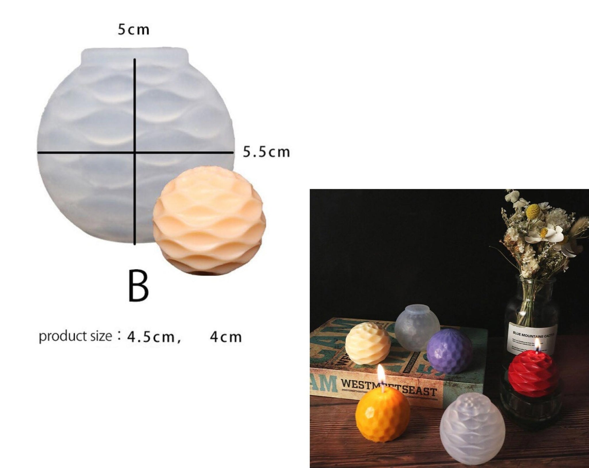 Geometric Ball Candle Mould