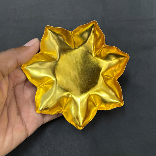 Triangle Flower Metal Urli Bowl For Candle