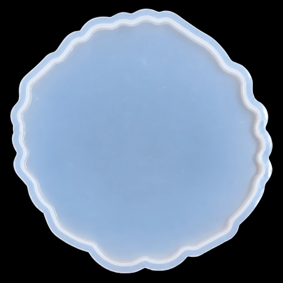 4.6 Inch Round Agate Coaster Silicone Mould on black background