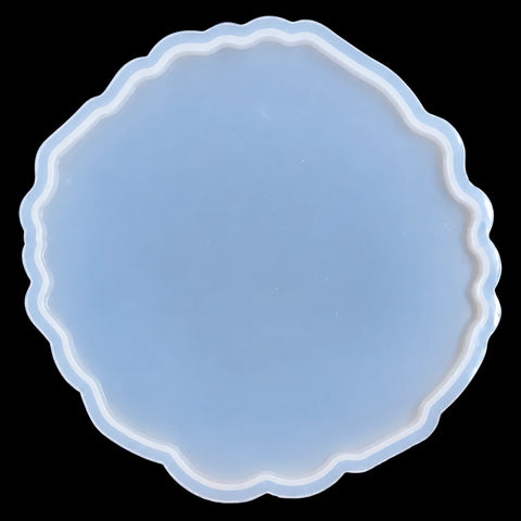 4.6 Inch Round Agate Coaster Silicone Mould on black background