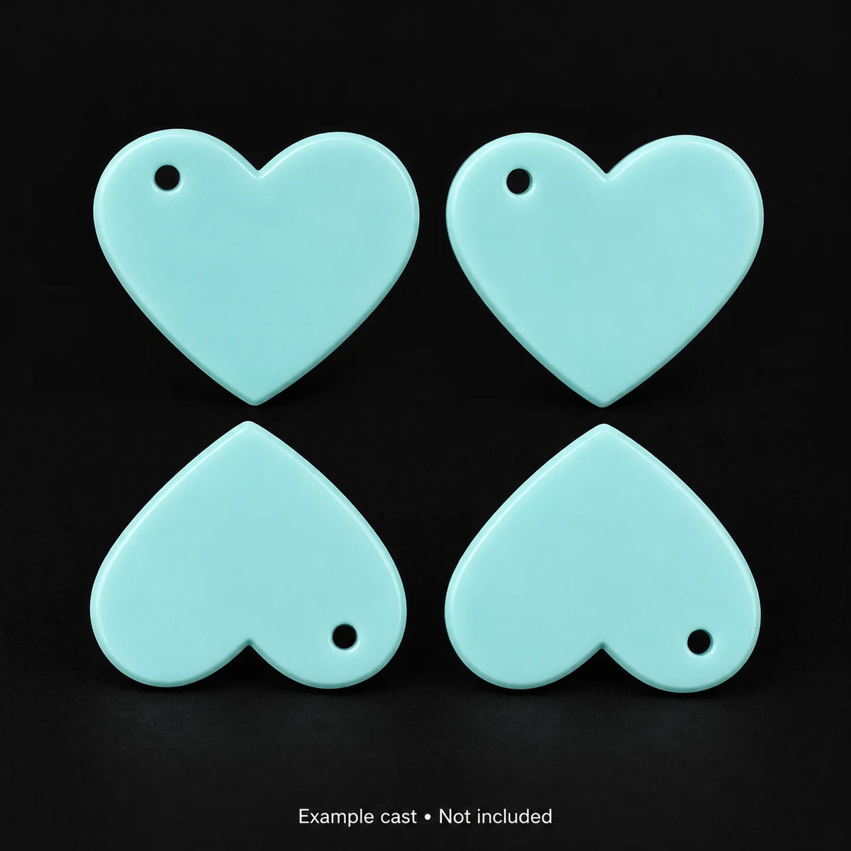 Example resin cast from 4 in 1 Heart Keychain & Pendant Resin Mould; not included