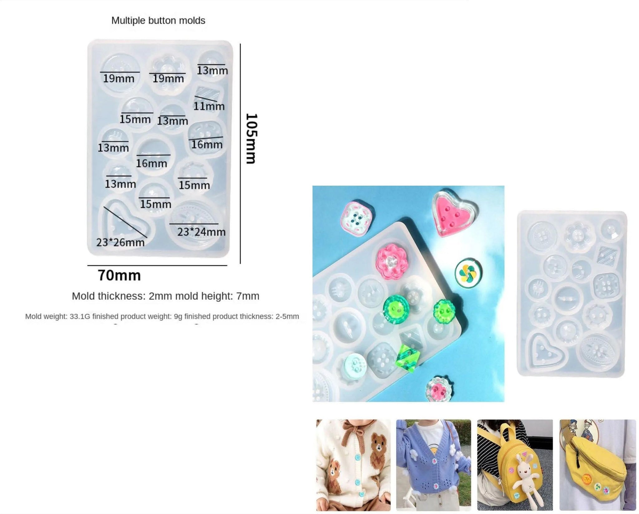 14 IN 1 Button Mould