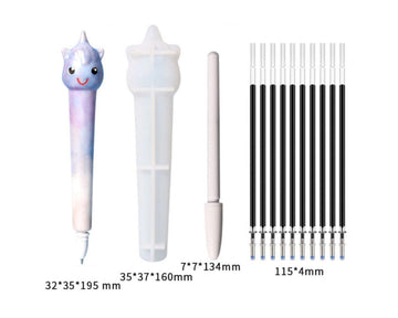 Unicorn Pen Mould + 1 Refill Cover + 10 Refill