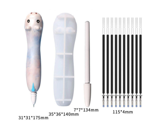 Hippo Pen Mould + 1 Refill Cover + 10 Refill