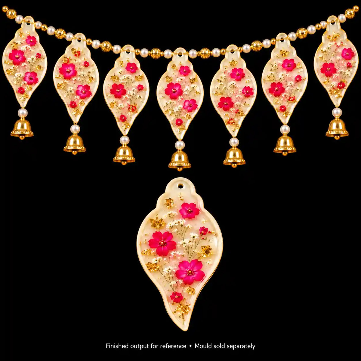 Finished floral resin toran output example; mould sold separately