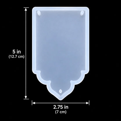 Pointed toran silicone mould, 5 × 2.75 inch, on black background
