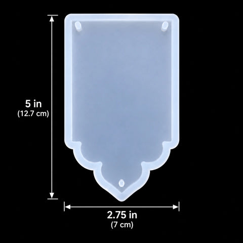 Pointed toran silicone mould, 5 × 2.75 inch, on black background