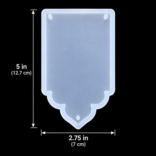 Pointed toran silicone mould, 5 × 2.75 inch, on black background