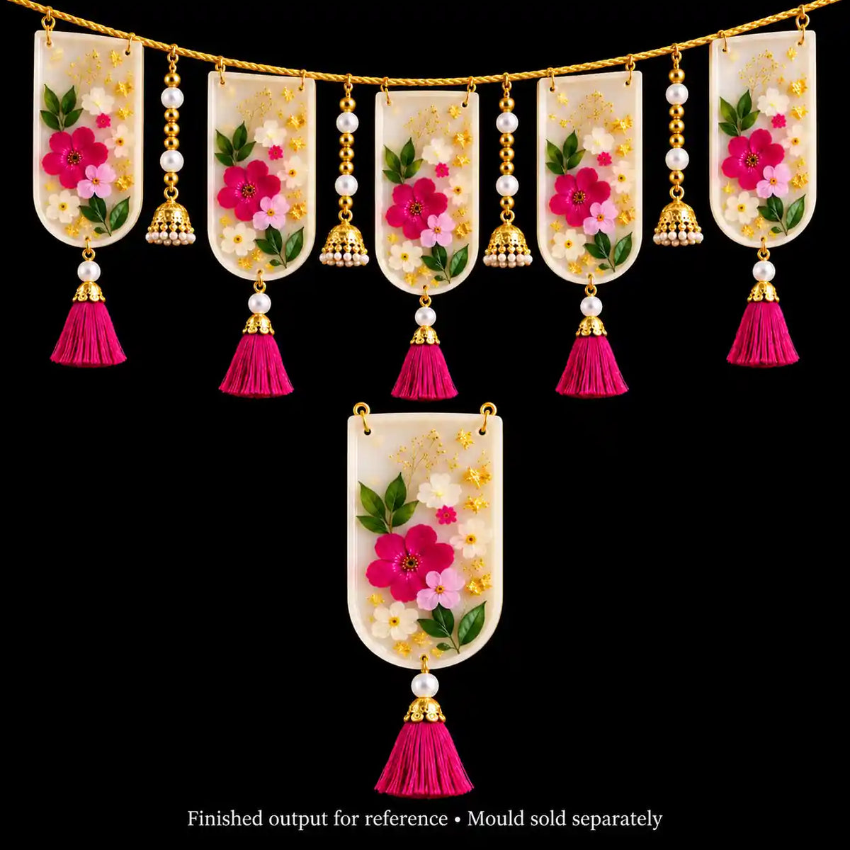Finished floral resin toran output example; mould sold separately